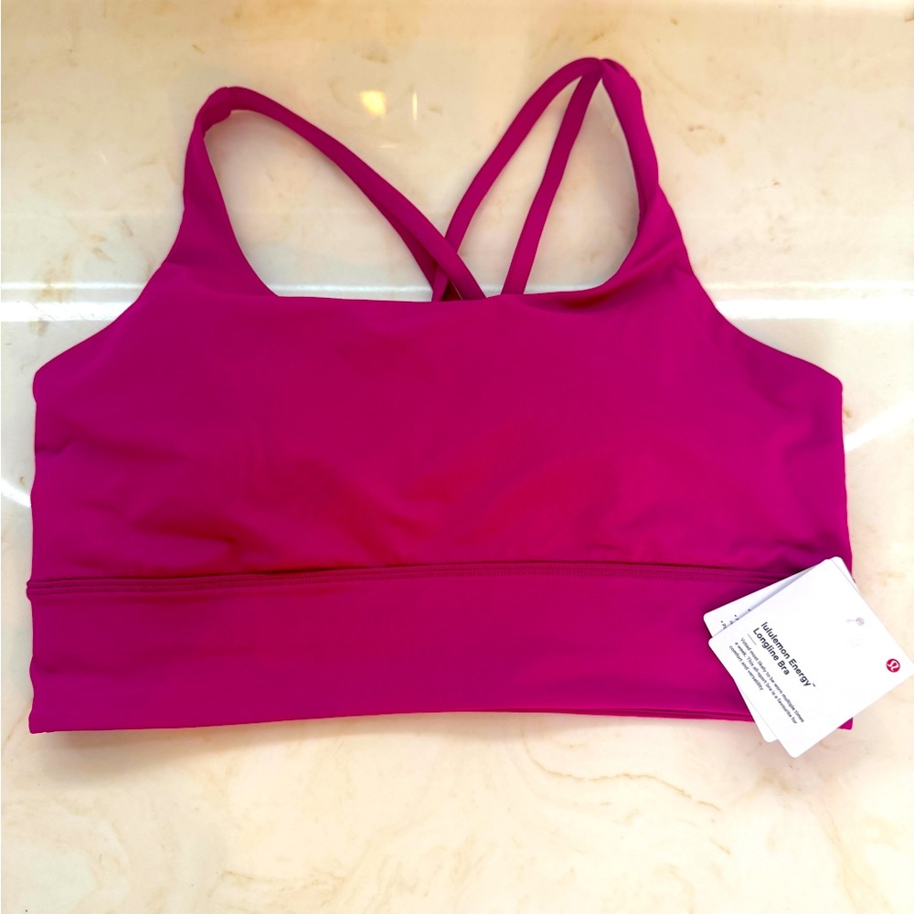 Lululemon Energy Longline sports bra in sun ripened Raspberry
